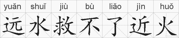 远水救不了近火的拼音