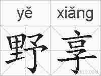 野享的拼音