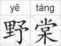 野棠的拼音