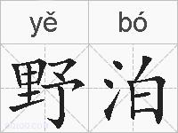 野泊的拼音