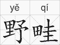 野畦的拼音