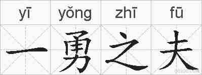 一勇之夫的拼音
