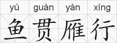 鱼贯雁行的拼音