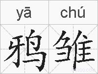 鸦雏的拼音