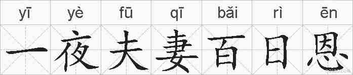一夜夫妻百日恩的拼音