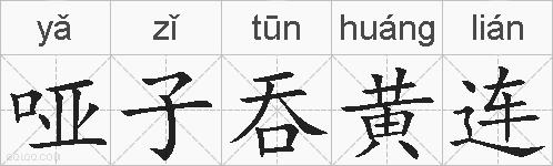 哑子吞黄连的拼音