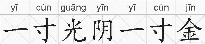 一寸光阴一寸金的拼音