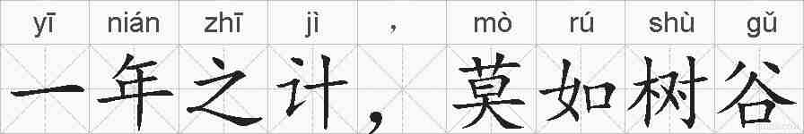 一年之计,莫如树谷的拼音