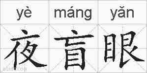 夜盲眼的拼音