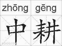 中耕的拼音