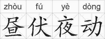 昼伏夜动的拼音