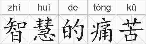 智慧的痛苦的拼音