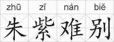 朱紫难别的拼音