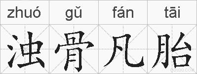 浊骨凡胎的拼音