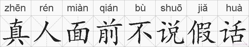 真人面前不说假话的拼音