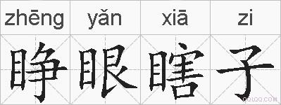 睁眼瞎子的拼音