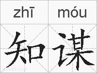 知谋的拼音