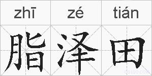 脂泽田的拼音
