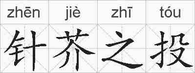 针芥之投的拼音