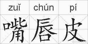 嘴唇皮的拼音